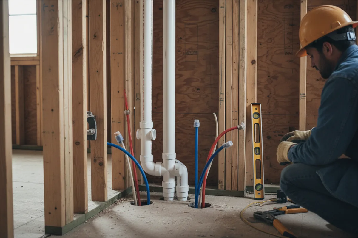 Drain and supply rough-in during Drain Cleaning in Westphalia